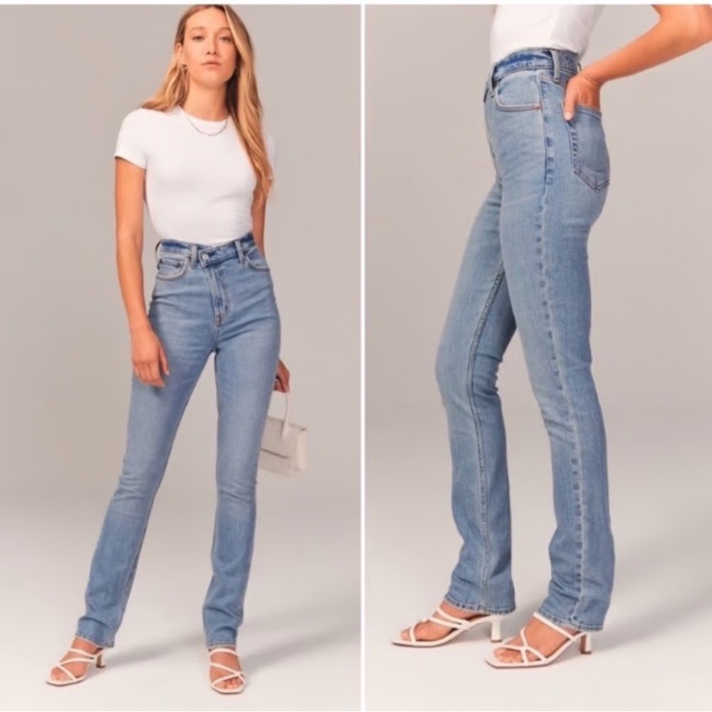 Abercrombie Curve Love Ultra High Rise 90s Slim Straight Jean